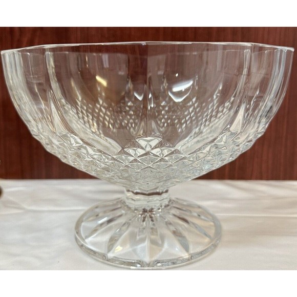 Cristal D'arques Crystal LONGCHAMP Large Footed Centerpiece Bowl - Picture 1 of 7